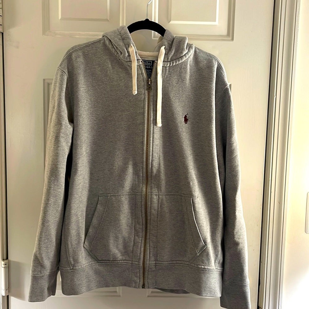 Polo Gray Zip-Up Hoodie
